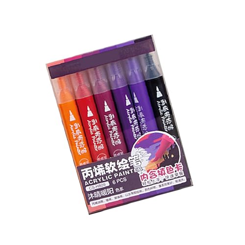 Acrylfarbenmarker 6 Farb Acryl Penst Pinsel Pinsel Tippmarker Für Journaling Scrapbooking Malebuchschule Kunsthandwerk Pinselmarkierungen von LLINthy