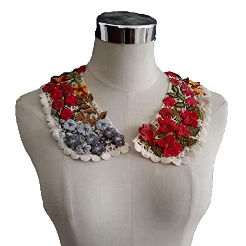 Bestickter bunter Blumen-Ausschnitt, Spitzenapplikation, ausgehöhlter Kragen, Nähen, Brautkleid-Zubehör von LLINthy