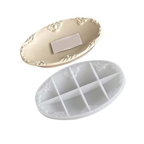 Flexible Silikonhandwerksform Für Harzbetonschal Oval/Rande/Quadraratische Lagerschale Form Schmuck Schmuck Herkzug Vintage Einghochte Tablett von LLINthy