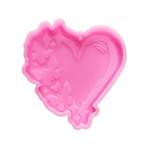 Glänzender Schlüsselanhänger in Herzform, Silikon, Epoxidharz, Schlüsselanhänger, Schmuck, für Valentinstags-Bastelarbeiten Glänzender Schlüsselanhänger in Herzform, Silikon, Epoxidharz, Schlüsselanhänger, Schmuck, für Valentinstags-Bastelarbeiten von LLINthy