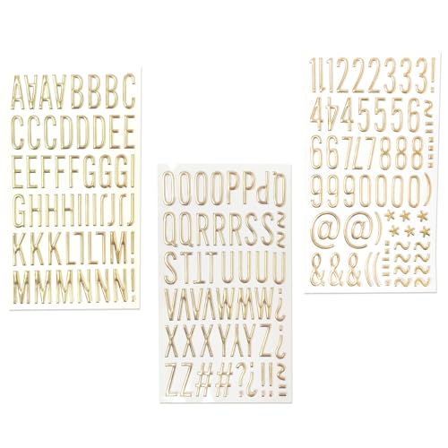 Gold Glitzer Briefnummer Aufkleber Metallic Color Letter Sticker Für Scrapbooking Journal Notebook Home Dekoration Dekorative Buchstabenaufkleber von LLINthy