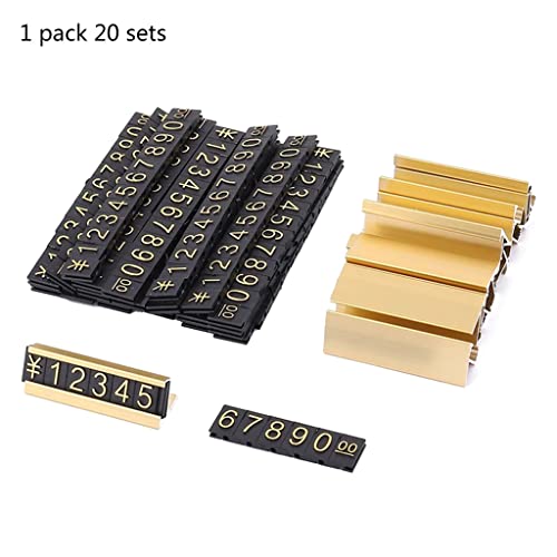 Goldene Zahlenschilder, 20 Sets, arabische Zahlen, Würfel für Einkaufszentrum, Lagerung, Etikettenbrett, Zubehör Goldene Zahlenschilder, 20 Sets, arabische Zahlen, Würfel für Einkaufszentrum, Lagerung, Etikettenbrett, Zubehör von LLINthy