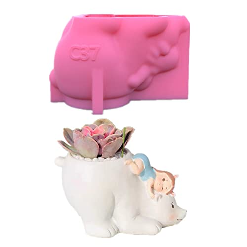 Kreativer Stifthalter, Silikonform, 3D-Bär, Blumentopf, Handarbeit, Epoxidharz, Vase, handgefertigt Kreativer Stifthalter, Silikonform, 3D-Bär, Blumentopf, Handarbeit, Epoxidharz, Vase, handgefertigt von LLINthy
