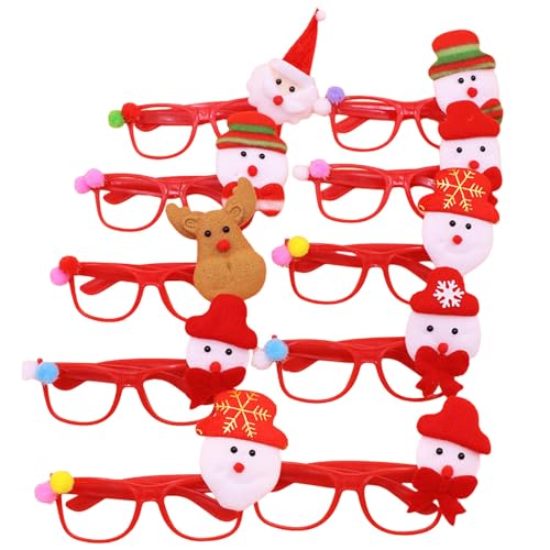 LLINthy 10 Stück Weihnachtsbrillenrahmen Foto-Requisiten Vliesstoff Weihnachtsmann Brille 2024 Neujahr Party Dekorationen Kinder LLINthy 10 Stück Weihnachtsbrillenrahmen Foto-Requisiten Vliesstoff Weihnachtsmann Brille 2024 Neujahr Party Dekorationen Kinder von LLINthy