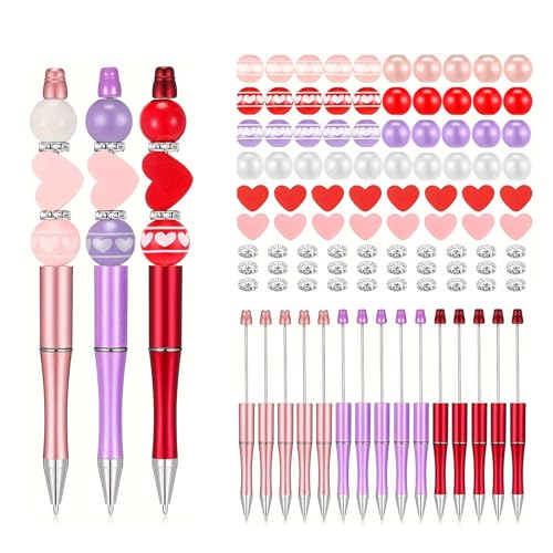 LLINthy 121-teiliges Kugelschreiber-Set mit Perlen-Kugelschreiber, rund, Herzperlen, Wärmeübertragungsstift, lustiger Schreibstift LLINthy 121-teiliges Kugelschreiber-Set mit Perlen-Kugelschreiber, rund, Herzperlen, Wärmeübertragungsstift, lustiger Schreibstift von LLINthy