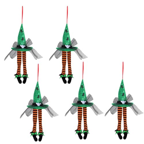 LLINthy 5 Stücke Hexenhut Fensterbehänge Accessoire Festives Dekorative Ornament Stylish Halloween Home And Shop Decoration Shop Fenster Dressings von LLINthy