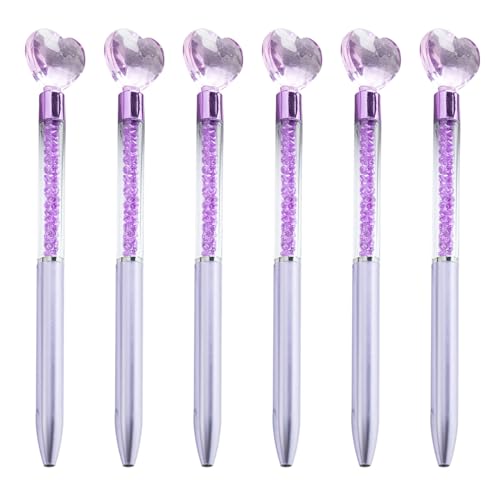 LLINthy 6 x Kugelschreiber, 1,0 mm, Ölstift, herzförmiger Kugelschreiber, glattes Schreibwaren, Schreibwaren, Schule, Bürobedarf von LLINthy