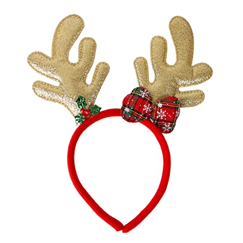 LLINthy Elch-Haarreif, Geweih, Stirnband, Weihnachtsmann-Stirnbänder, Weihnachtsbaum-Haarband für kreative Foto-Requisiten, Dekoration, Urlaubs-Supp von LLINthy