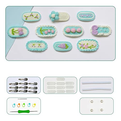 LLINthy Häkelhaarstifte Kits Baby Girls Clips Stricker Barrettes Handgefertigtes Accessoires Geschenk Für Frauen Baby Strickstifte Häkeln Clips Kits Handgefertigtes Barrettes von LLINthy