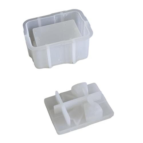 LLINthy Kunstharz-Bastelform-Set, Schmuck-Organizer, Silikon-Geschenkbox-Formen für Heimdekoration und Aufbewahrungsbox mit Deckel von LLINthy