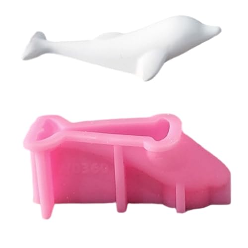 LLINthy Mehrzweck-Silikon-Delfin-Kerzenhalter-Form-Set, tragbar, für Harz, Gips, Bastelbedarf, verschiedene Größen von LLINthy