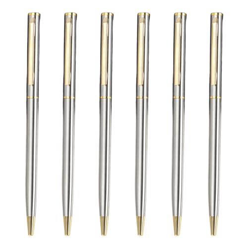 LLINthy Metall-Kugelschreiber, Bürostift, glatt, zum Schreiben von Gästen, für Hotelempfang, 6 Stück LLINthy Metall-Kugelschreiber, Bürostift, glatt, zum Schreiben von Gästen, für Hotelempfang, 6 Stück von LLINthy
