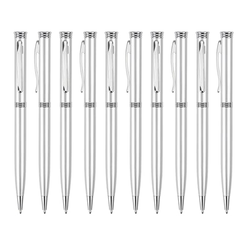 LLINthy Metall-Kugelschreiber mit Stift-Clip, zum Öffnen/Schließen, Kugelschreiber für Geschäftsleute, glattes Schreiben, 10 Stück LLINthy Metall-Kugelschreiber mit Stift-Clip, zum Öffnen/Schließen, Kugelschreiber für Geschäftsleute, glattes Schreiben, 10 Stück von LLINthy