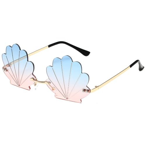 LLINthy Modische randlose Muschel-Sonnenbrille mit lustigen Designs für Partys und Musik-Festivals, Kostümzubehör LLINthy Modische randlose Muschel-Sonnenbrille mit lustigen Designs für Partys und Musik-Festivals, Kostümzubehör von LLINthy