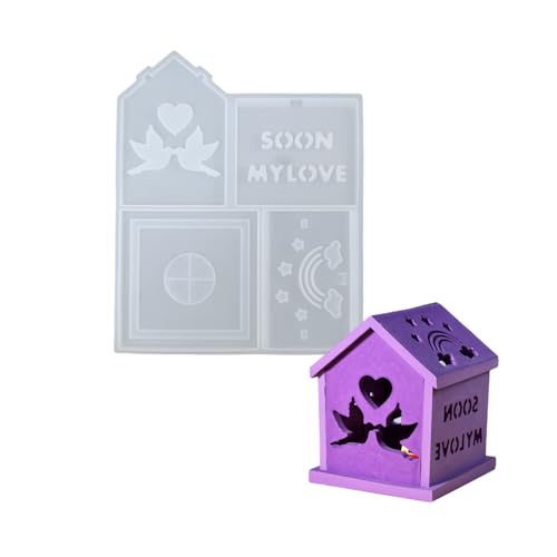 LLINthy Modisches Haus, stabiles Silikon-Schlüsselanhänger-Form-Set, Bastelbedarf, Epoxidharz, Buchstaben-Anhänger zum Personalisieren von Schmuck von LLINthy