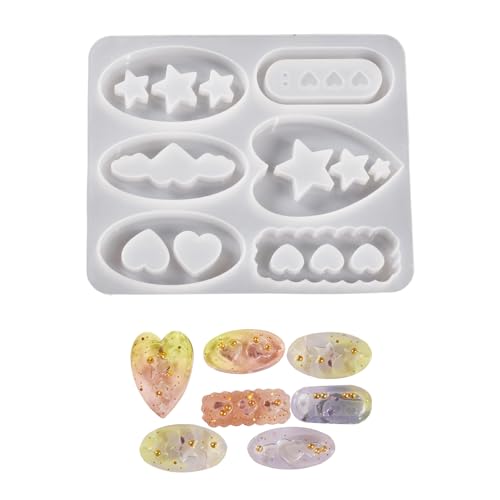 LLINthy Modisches Herz-Stern-Schlüsselbundform-Set, Bastelbedarf, Epoxidharz, Treibsand-Anhänger zum Personalisieren von Schmuck LLINthy Modisches Herz-Stern-Schlüsselbundform-Set, Bastelbedarf, Epoxidharz, Treibsand-Anhänger zum Personalisieren von Schmuck von LLINthy