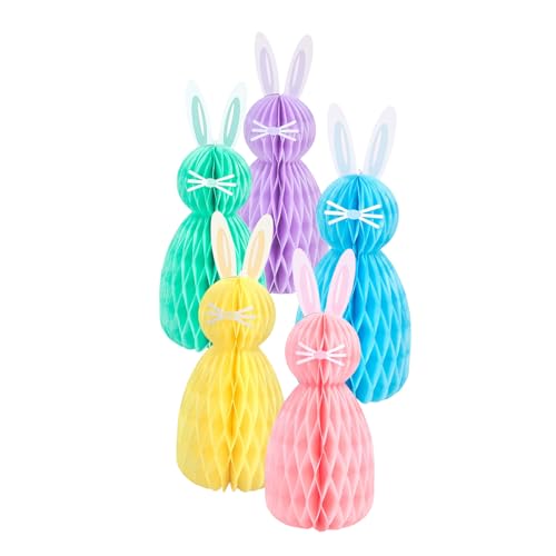LLINthy Packung 5 Easters Kaninchen Hänge Dekorationen Mit 3D Kaninchen Designs Für Festival Tisch Und Raumdekoration Papierhängeornament LLINthy Packung 5 Easters Kaninchen Hänge Dekorationen Mit 3D Kaninchen Designs Für Festival Tisch Und Raumdekoration Papierhängeornament von LLINthy