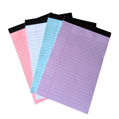 LLINthy Reißbare Notizblöcke, 50 Blatt, doppelseitig liniert, Schreibblock, Notizblöcke für Büro, Schule, Studenten, Lehrer, 4 Stück LLINthy Reißbare Notizblöcke, 50 Blatt, doppelseitig liniert, Schreibblock, Notizblöcke für Büro, Schule, Studenten, Lehrer, 4 Stück von LLINthy