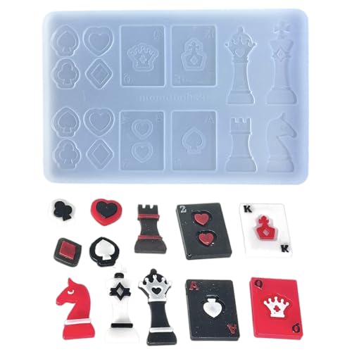 LLINthy Schach Und Kartengussschimmelpacks Set Langlebige Silikonform Handgefertigte Accessoire Schimmelpilze Für Schachbegeisterte Nicht Stick Schimmelpilzdekoration LLINthy Schach Und Kartengussschimmelpacks Set Langlebige Silikonform Handgefertigte Accessoire Schimmelpilze Für Schachbegeisterte Nicht Stick Schimmelpilzdekoration von LLINthy