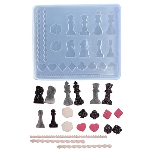 LLINthy Schach Und Kartengussschimmelpacks Set Langlebige Silikonform Handgefertigte Accessoire Schimmelpilze Für Schachbegeisterte Nicht Stick Schimmelpilzdekoration LLINthy Schach Und Kartengussschimmelpacks Set Langlebige Silikonform Handgefertigte Accessoire Schimmelpilze Für Schachbegeisterte Nicht Stick Schimmelpilzdekoration von LLINthy