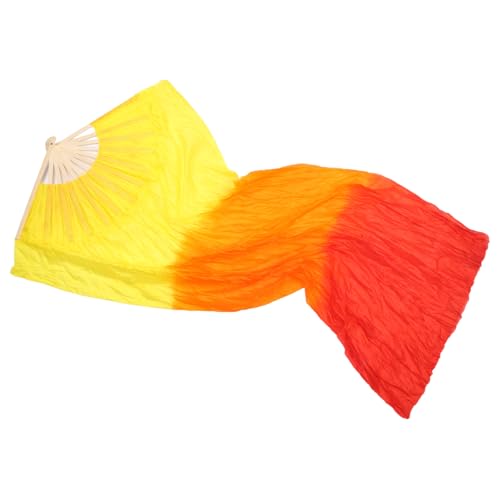 LLINthy Schöne Kunstseide, Bauchtanz-Fächer, bunt, batikfarben, lange Fächer für Bühnenauftritte, einfach zu kontrollieren von LLINthy