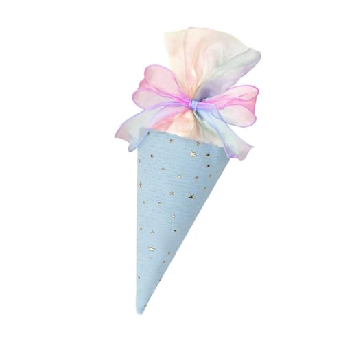 LLINthy Stilvolle Stoff Party Dekoration Eiscreme Form Bowknot Ornament Für Schüler Kinder Feiern Geschenk Bunte Stoff Geschenkkegel Bulk Bulk von LLINthy