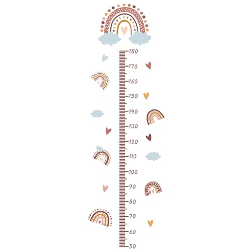 LLINthy Wandaufkleber mit Höhenmessung, Cartoon-Regenbogen, für Kinderzimmer, Kinderzimmer, Kinderzimmer, Heimdekorationen von LLINthy