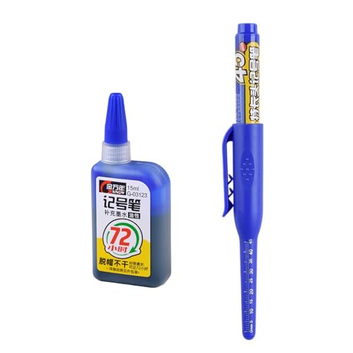 Langer Nasenmarker Mit Skalen 45 Mm Langer Spitze Marker Langer Spitze Tischlermarker Wasserfest Für Metallholzglasmarker Stift von LLINthy