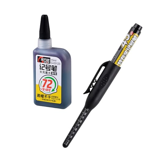 Langer Nasenmarker Mit Skalen 45 Mm Langer Spitze Marker Langer Spitze Tischlermarker Wasserfest Für Metallholzglasmarker Stift von LLINthy