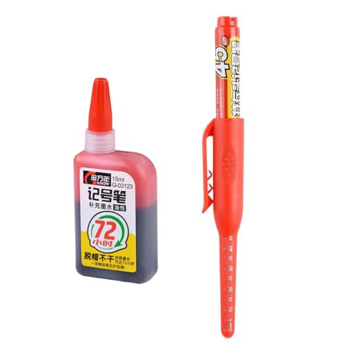 Langer Nasenmarker Mit Skalen 45 Mm Langer Spitze Marker Langer Spitze Tischlermarker Wasserfest Für Metallholzglasmarker Stift von LLINthy