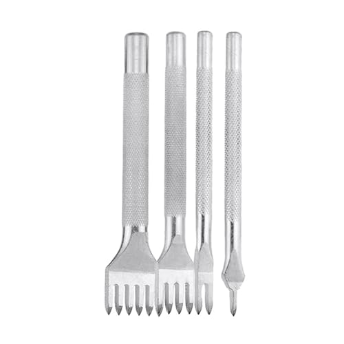 Leder-Bastelwerkzeug-Set, Zinken-Werkzeug-Set, Lederhandwerk, Schnürung, Nähwerkzeug, Lederverarbeitung, Lochstanzer, 4 Stück von LLINthy
