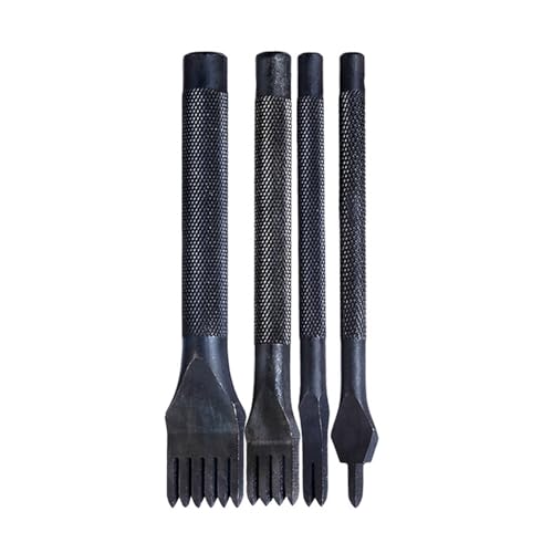 Leder-Bastelwerkzeug-Set, Zinken-Werkzeug-Set, Lederhandwerk, Schnürung, Nähwerkzeug, Lederverarbeitung, Lochstanzer, 4 Stück Leder-Bastelwerkzeug-Set, Zinken-Werkzeug-Set, Lederhandwerk, Schnürung, Nähwerkzeug, Lederverarbeitung, Lochstanzer, 4 Stück von LLINthy