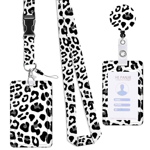 Leoparden Druckkartenhalter Und Lanyard Set Identity Kartenhalter Mit Lanyard Einziehbarer Abzeichenrolle Für Modische Office Schule Leoparden Druckkartenhalter Und Lanyard Set Identity Kartenhalter Mit Lanyard Einziehbarer Abzeichenrolle Für Modische Office Schule von LLINthy