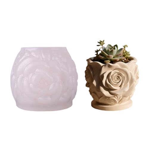 Multifauntal Silikon Handgefertigtes Schimmel Rosenmuster Blumenpot Form Textur Für Harzschmuck Pflanzer Projekte Flexible Form von LLINthy