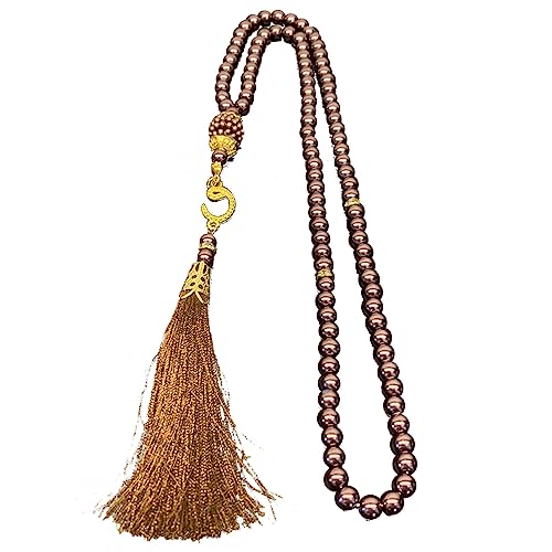 Muslimische Gebetsperlen, 99 Perlen, Rosenkranz, religiöser Schmuck, Nachahmungsperlen, Quasten, Meditat von LLINthy