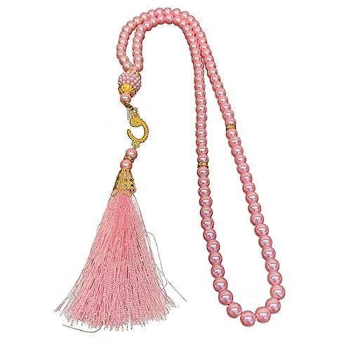 Muslimische Gebetsperlen, 99 Perlen, Rosenkranz, religiöser Schmuck, Nachahmungsperlen, Quasten, Meditat von LLINthy