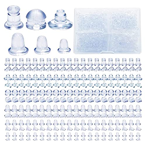 Ohrring-Verschlüsse aus Silikon, transparent, Ersatz für Pfosten, Fischhaken, 600 Stück Ohrring-Verschlüsse aus Silikon, transparent, Ersatz für Pfosten, Fischhaken, 600 Stück von LLINthy