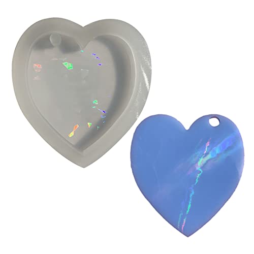 Schlüsselbund Silikonharzform Heart Silikonform Für Epoxidguss Für Anhängerschlüsselkettenschmuck Die Keychain Anhänger Anhängerform Machen von LLINthy