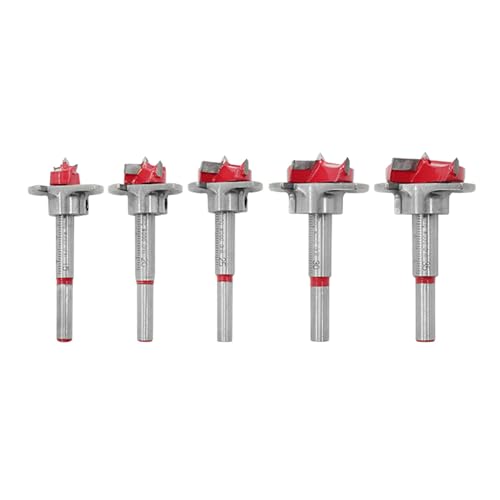 Set Von 5 Legierungsscharnier Bohrer Bits Langlebiger Und Zuverlässiger Lochöffner Einstellbarer Bohrbits Set Vielseitige Bits Für Holzbearbeitungsbohrbit Set von LLINthy