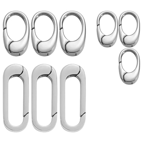 Set mit 9 ovalen Schmuckverschlüssen, einfach zu bedienende Federringe für Halsketten und Armbänder, zur Schmuckherstellung von LLINthy