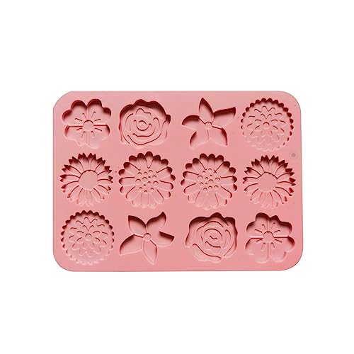 Silikonform mit 12 Mulden, Blumenform, leicht zu lösen, Schokoladenformen, Kuchenformen, Kekse, Silikon-Backzubehör von LLINthy
