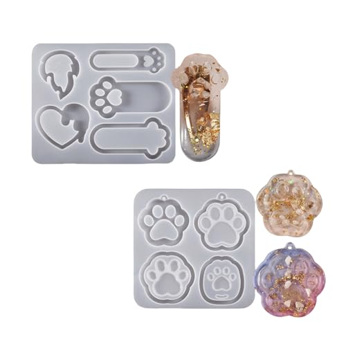 Silikonform mit Katzenpfoten-Anhänger, Flüssigsand, Schlüsselanhänger-Zubehör, Epoxidharz, Schmuckformen für Bastel-Enthusiasten Silikonform mit Katzenpfoten-Anhänger, Flüssigsand, Schlüsselanhänger-Zubehör, Epoxidharz, Schmuckformen für Bastel-Enthusiasten von LLINthy