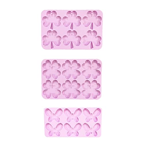 Silikonharzform mit Loch, vierblättrige Form, Ohrring-Harzform für Schmetterling, Epoxidharz, 3 Stück Silikonharzform mit Loch, vierblättrige Form, Ohrring-Harzform für Schmetterling, Epoxidharz, 3 Stück von LLINthy