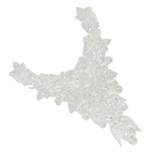 Spitze Stoff Blumenkragen Frauen Hochzeitskleid Halsband Pailletten Stickkragen Für Kleiderdekoration von LLINthy
