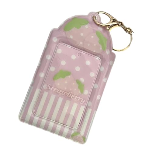 Strawberry Photo Card Case 3inch PVC Photo Card Sleeve Photocard Cover Für Frauen Studentin Keyring Rucksäcke Charm Strawberry Card Sleeve von LLINthy