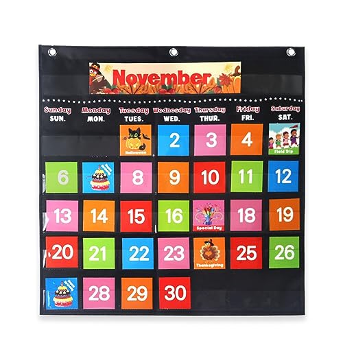 Vereinfachter Klassenzimmer-Kalender, Taschendiagramm, interaktiv, für junge Schüler, bunt und praktisch Vereinfachter Klassenzimmer-Kalender, Taschendiagramm, interaktiv, für junge Schüler, bunt und praktisch von LLINthy