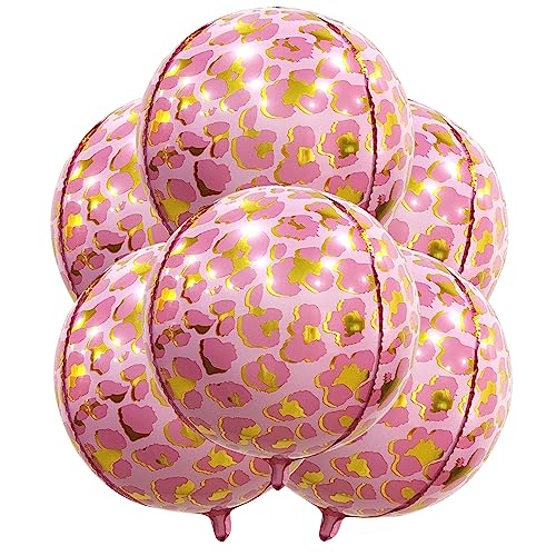 LLMSIX 6 Stück Leopard Print Ballons, 56cm Leopardenmuster Folienballon Dschungel Safari Luftballons Urwald Geburtstag Party Dekoration für Geburtstage Hochzeiten Themenpartys von LLMSIX