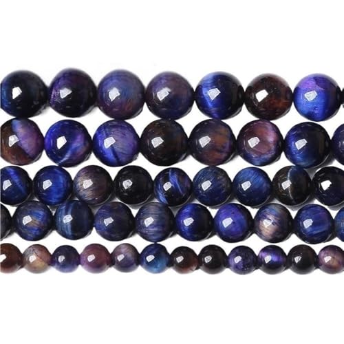 LLMWFA 15" Tigerauge lose Perlen, runde Achate 4 6 8 10 12 14MM Perle zur Herstellung von Kunsthandwerksartikeln, blau rosa grüner Naturstein(Multicolor Tiger 2,4mm x 88) von LLMWFA