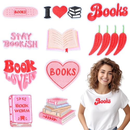 10 Stück Rosa Buch BüGel-Patch,Rosa Thema Buch Embroidered Aufnäher,Patches zum Aufbügeln für Backpack,Hut,Tns 10 Stück Rosa Buch BüGel-Patch,Rosa Thema Buch Embroidered Aufnäher,Patches zum Aufbügeln für Backpack,Hut,Tns von LLOUSSAK