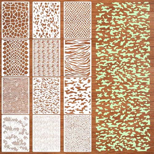 12 Schablonen zum Malen, Camouflage-Schablonen für Sprühfarbe, Camouflage-Schablonen zum Basteln, wiederverwendbar, Camouflage-Sprühfarb-Schablonen für Holz, Leinwand, Stoff, Metall, DIY Handwerk (29 12 Schablonen zum Malen, Camouflage-Schablonen für Sprühfarbe, Camouflage-Schablonen zum Basteln, wiederverwendbar, Camouflage-Sprühfarb-Schablonen für Holz, Leinwand, Stoff, Metall, DIY Handwerk (29 von LLOUSSAK